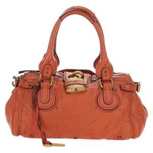 Chloe Leather Paddington Handbag Orange